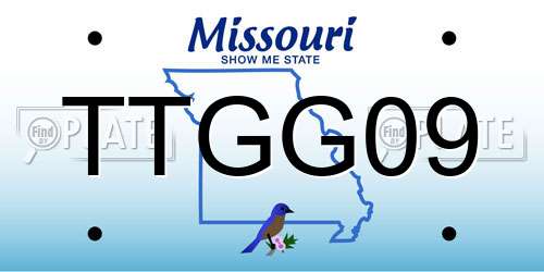 TTGG09 Missouri License Plate
