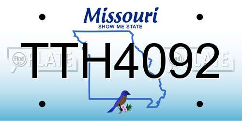 TTH4092 Missouri License Plate