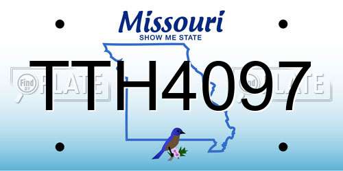 TTH4097 Missouri License Plate