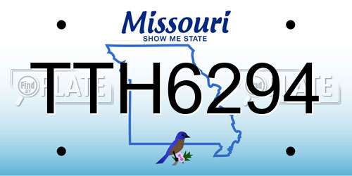 TTH6294 Missouri License Plate