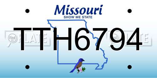 TTH6794 Missouri License Plate