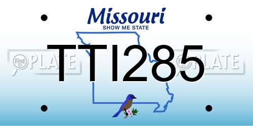 TTI285 Missouri License Plate