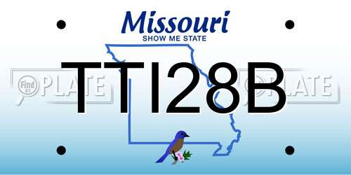 TTI28B Missouri License Plate