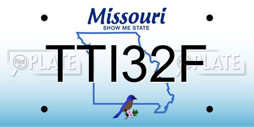TTI32F Missouri License Plate