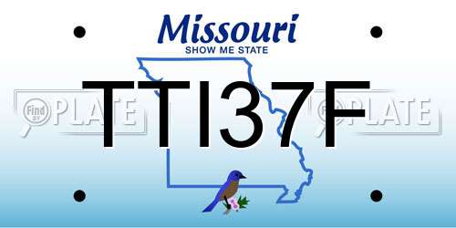 TTI37F Missouri License Plate