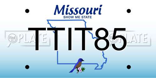 TTIT85 Missouri License Plate