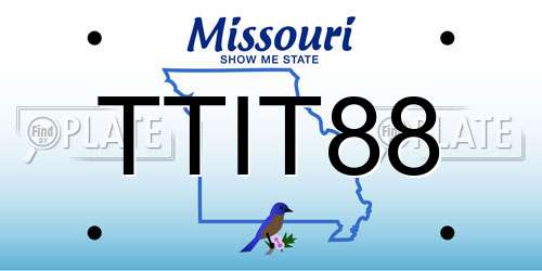TTIT88 Missouri License Plate