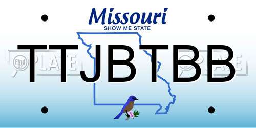 TTJBTBB Missouri License Plate