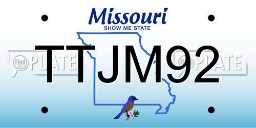 TTJM92 Missouri License Plate