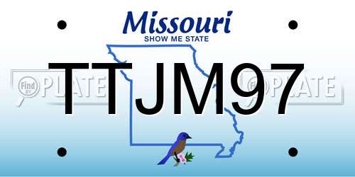TTJM97 Missouri License Plate