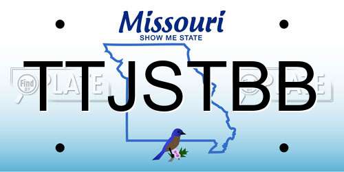 TTJSTBB Missouri License Plate