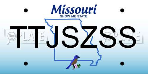 TTJSZSS Missouri License Plate