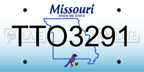 TTO3291 Missouri License Plate