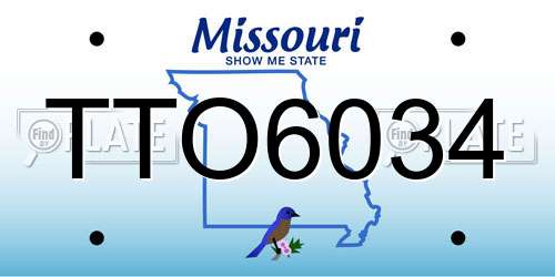 TTO6034 Missouri License Plate