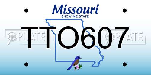TTO607 Missouri License Plate
