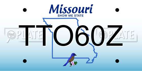TTO60Z Missouri License Plate