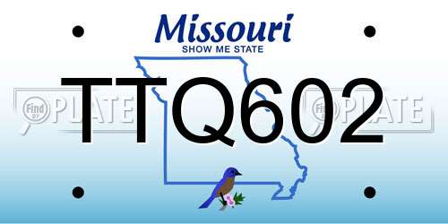TTQ602 Missouri License Plate
