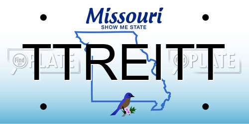 TTREITT Missouri License Plate