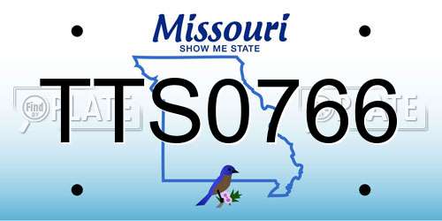 TTS0766 Missouri License Plate