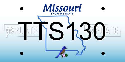 TTS130 Missouri License Plate