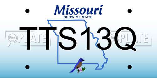 TTS13Q Missouri License Plate
