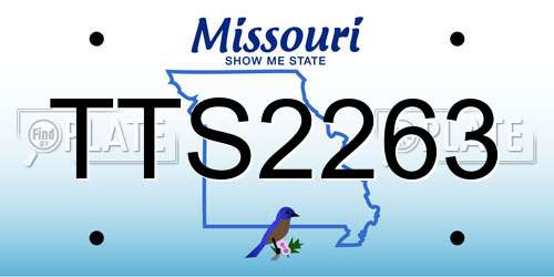 TTS2263 Missouri License Plate