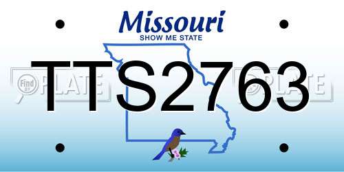 TTS2763 Missouri License Plate