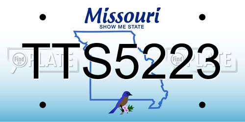 TTS5223 Missouri License Plate
