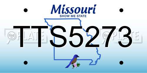 TTS5273 Missouri License Plate