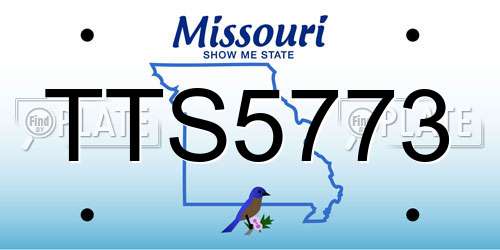 TTS5773 Missouri License Plate