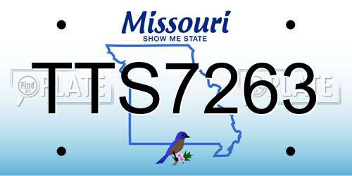 TTS7263 Missouri License Plate