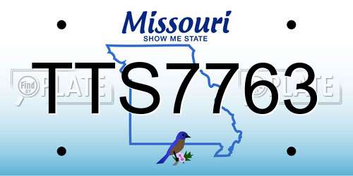 TTS7763 Missouri License Plate