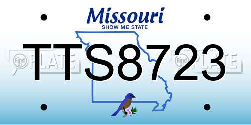 TTS8723 Missouri License Plate