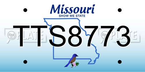 TTS8773 Missouri License Plate
