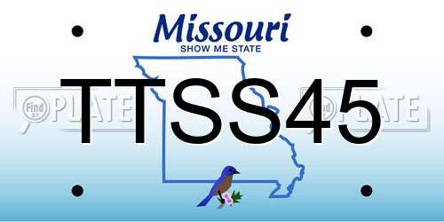 TTSS45 Missouri License Plate