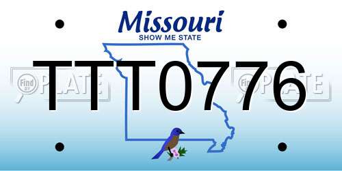 TTT0776 Missouri License Plate