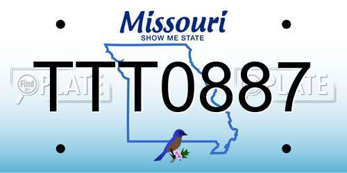 TTT0887 Missouri License Plate