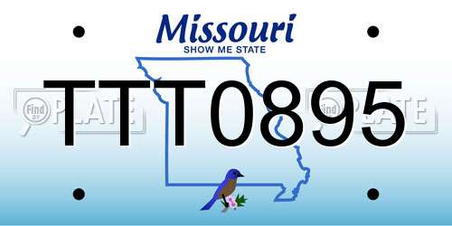 TTT0895 Missouri License Plate