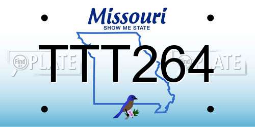 TTT264 Missouri License Plate