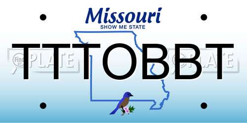 TTTOBBT Missouri License Plate