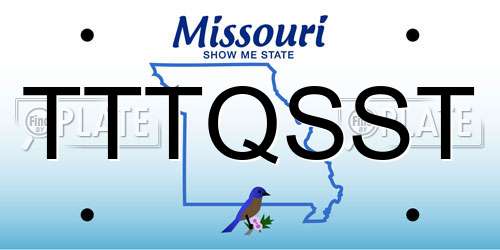 TTTQSST Missouri License Plate