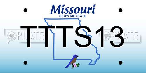 TTTS13 Missouri License Plate