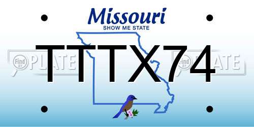 TTTX74 Missouri License Plate