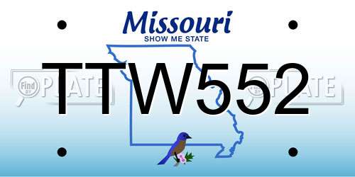 TTW552 Missouri License Plate