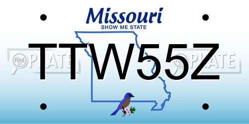 TTW55Z Missouri License Plate
