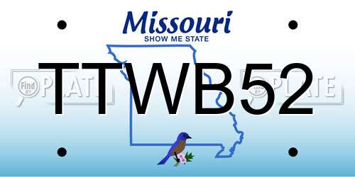 TTWB52 Missouri License Plate