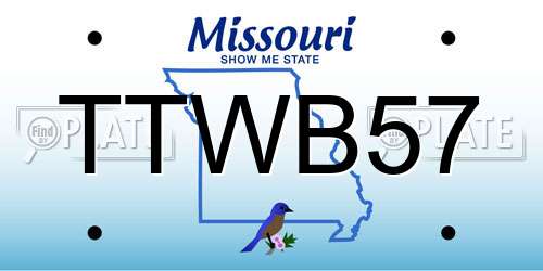 TTWB57 Missouri License Plate
