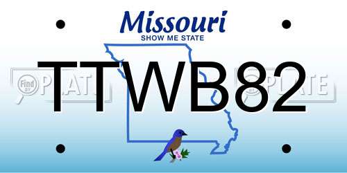TTWB82 Missouri License Plate