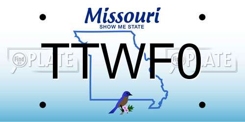 TTWF0 Missouri License Plate