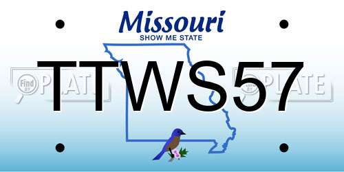 TTWS57 Missouri License Plate
